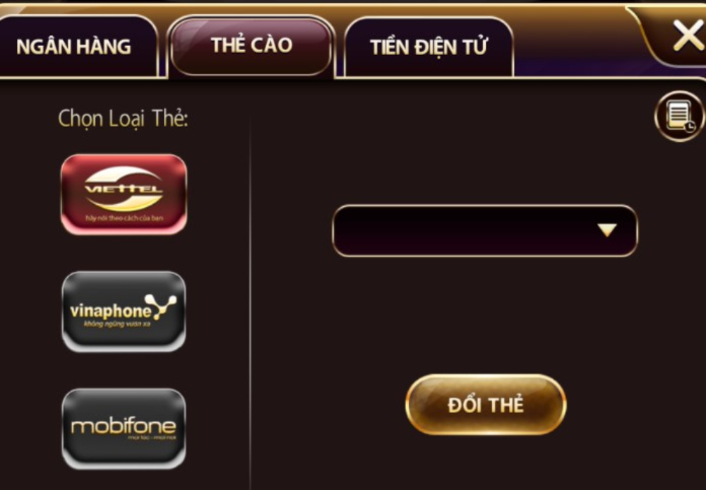 Sunwin cung cấp đổi tiền từ ví nhà cái sang thẻ cào